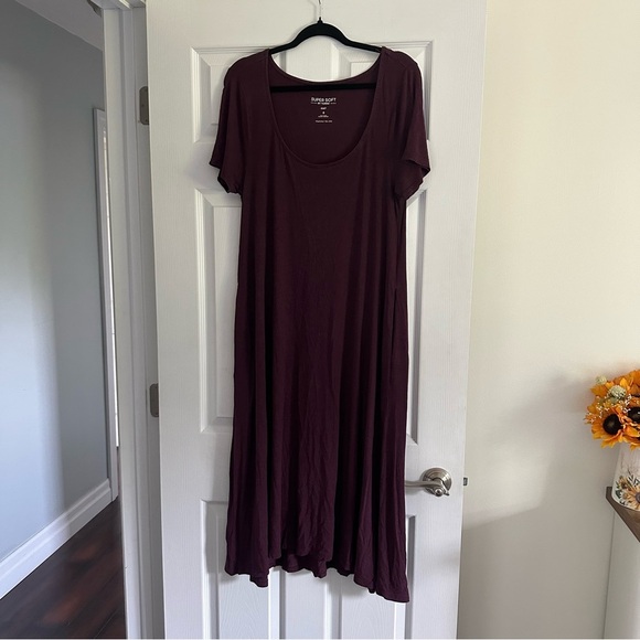 Size 0X Torrid Womens Torrid At The Knee Supersoft Hi-Low Dress Purple - Picture 5 of 7